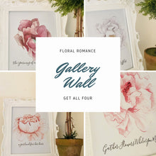 Floral Print, Watercolor,  Peach Flower, Garland for Her Hair, Poster, Print, Farmhouse Floral, Cottage Floral, Typography Print