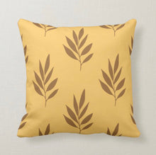 Fall Pillow, Earth Tone, Green, Botanical Leaves, Nature Inspired Pillows, Minimalist Style, Contemporary Pillow