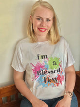 Women's, Paint Splatter, T-shirt "I'm a Blessed Mess"