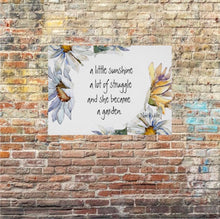 Daisy Wall Art, Quote, White Daisy, Yellow Daisy, Watercolor, Floral Poster Print