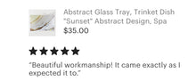 Sunset Glass Tray, Trinket Dish, Abstract Design, Spa Bathroom