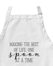 Apron "Homemade Happiness" Tan and White, Three Pockets, Kitchen Accessories, Holiday Baking