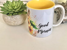 Sunflower Donkey Mug, Mug with Words,  Hay you, Good mornin', Watercolor Donkey with Sunflowers, Gifts for Her, Sunflower Mug, Hostess Gift