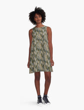 A-Line Dress, Dragon Scale Pattern, Tan, Grey, Brown, Women Dress, Neutral Colors, Flatters All Figures, Womens Dress, Flowy Style