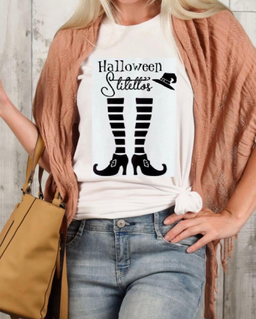 Funny Halloween T-shirt, Halloween Stilettos, Witch T-shirt, Funny Saying, Women Halloween T-shirt,  Halloween Party Tshirt,  Women T-shirt