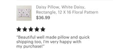 Daisy Pillow, White Daisy, Rectangle, 12 X 16 Floral Pattern Throw Pillow
