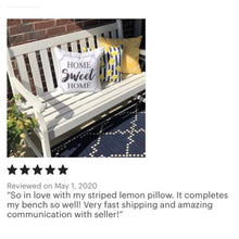Lemon Throw Pillow, Lemon and Stripe, Yellow Lemons, Black Stripe