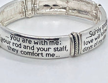 Engraved, 23rd Psalm Silver Stretch Bracelet, Faith Jewelry, Bible Verse Bracelet
