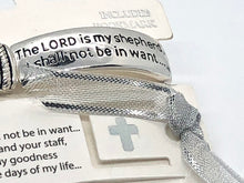 Engraved, 23rd Psalm Silver Stretch Bracelet, Faith Jewelry, Bible Verse Bracelet