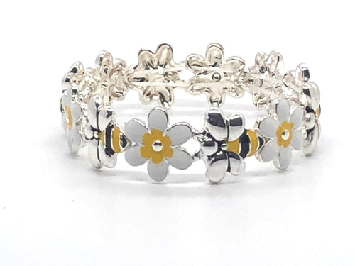 Daisy Stretch Bracelet, Daisy and Bees Bracelet