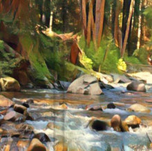 Folding Screen, Barefoot Delight, River, Mountain Wilderness Landscape
