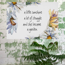Daisy Wall Art, Quote, White Daisy, Yellow Daisy, Watercolor, Floral Poster Print
