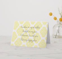 Yellow Damask Greeting Card: You're My Happy Place