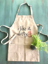 Funny Garden Apron, i like it dirty, Three Pocket Garden Apron, Gift for Her, Gift for Gardener, Gardening Apron, Mother's Day Gift
