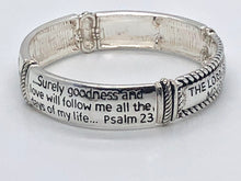 Engraved, 23rd Psalm Silver Stretch Bracelet, Faith Jewelry, Bible Verse Bracelet