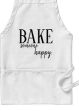 Kitchen Apron "Making the Best of Life One Spoon at a Time", Classic, Three Pockets, White