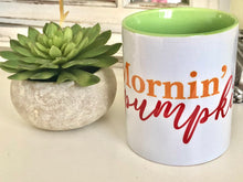 Mug, Mornin’ Pumpkin, Two-Tone Mug, 11 oz mug, Gift for Her, Fall Mug