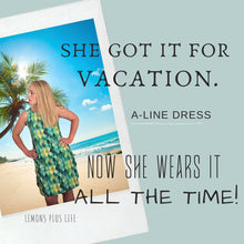 A-Line Dress, Green Watercolor, Dragon Scale Pattern, Sleeveless, Flattering on Any Figure
