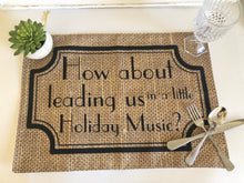Thanksgiving Table Placemat Set of 4, Cloth, Funny Sayings, Family Drama, Burlap Design, Woven Cotton Fabric