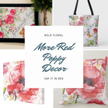 Watercolor, Red Poppy, Floral, Poppy Garden, Throw Pillow