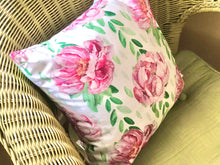 Pink Peony Pillow, Watercolor Floral, Cottage Peony
