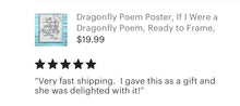 Dragonfly Poem Poster, Dragonfly Wall Art, Wall Decor