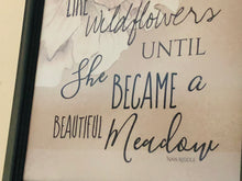 Wall Art Print, Poster, White Floral, Pearl Watercolor, She Gathered Years Like Wildflowers, Ready to Frame, Typography Print