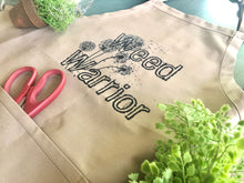 Funny Garden Apron "Weed Warrior" Three Pocket Garden Apron, Gardening Gift, Gift for Gardener, Dandelion, Funny Saying, Spring Garden Apron