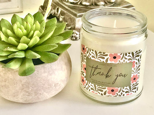 Thank You Message Candle, Natural Soy Wax Blend 7.5oz Candle, Thank You Gifts, Message Candle, Gift for Her