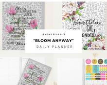 Floral Flat Greeting Card "Bloom Anyway" Encouragement Card, Blank Card, Quote on Card, Ready to Frame Card, 5 X 7