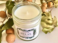 Relax Candle, Natural Soy Wax Blend, 7.5oz Glass Jar, Message Candle, Gift for Her, Spa Bath Candle