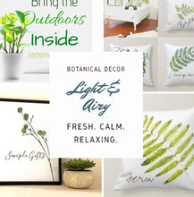 White Throw Pillow, Day By Day, Green Fern, Patience