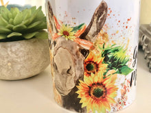 Sunflower Donkey Mug, Mug with Words,  Hay you, Good mornin', Watercolor Donkey with Sunflowers, Gifts for Her, Sunflower Mug, Hostess Gift