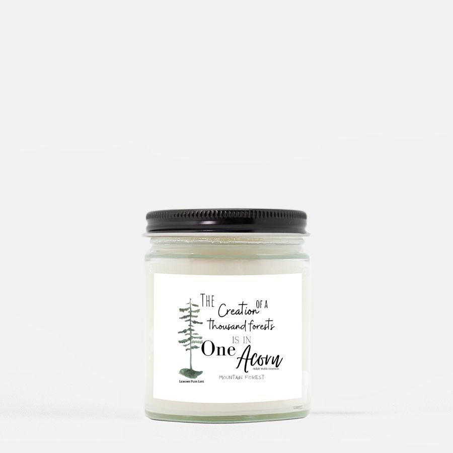 Quote Candle, A Thousand Forests, Mountain Pine 9oz, Hand-Poured Candle, USA, Cabin Candle