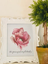 Art Print Floral Watercolor Burgundy Floral, Typography, Butterfly, Poster
