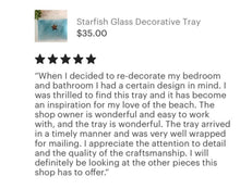 Starfish Glass Tray, Starfish Trinket Dish, Beach Decor