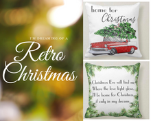 Christmas Pillow, Words "Our Cheeks are Nice and Rosy" Christmas Song, Sleigh Ride, Two Pillows in One, White, Red Gingham, Farmhouse Decor