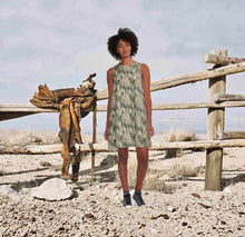 A-Line Dress, Dragon Scale Pattern, Tan, Grey, Brown, Women Dress, Neutral Colors, Flatters All Figures, Womens Dress, Flowy Style