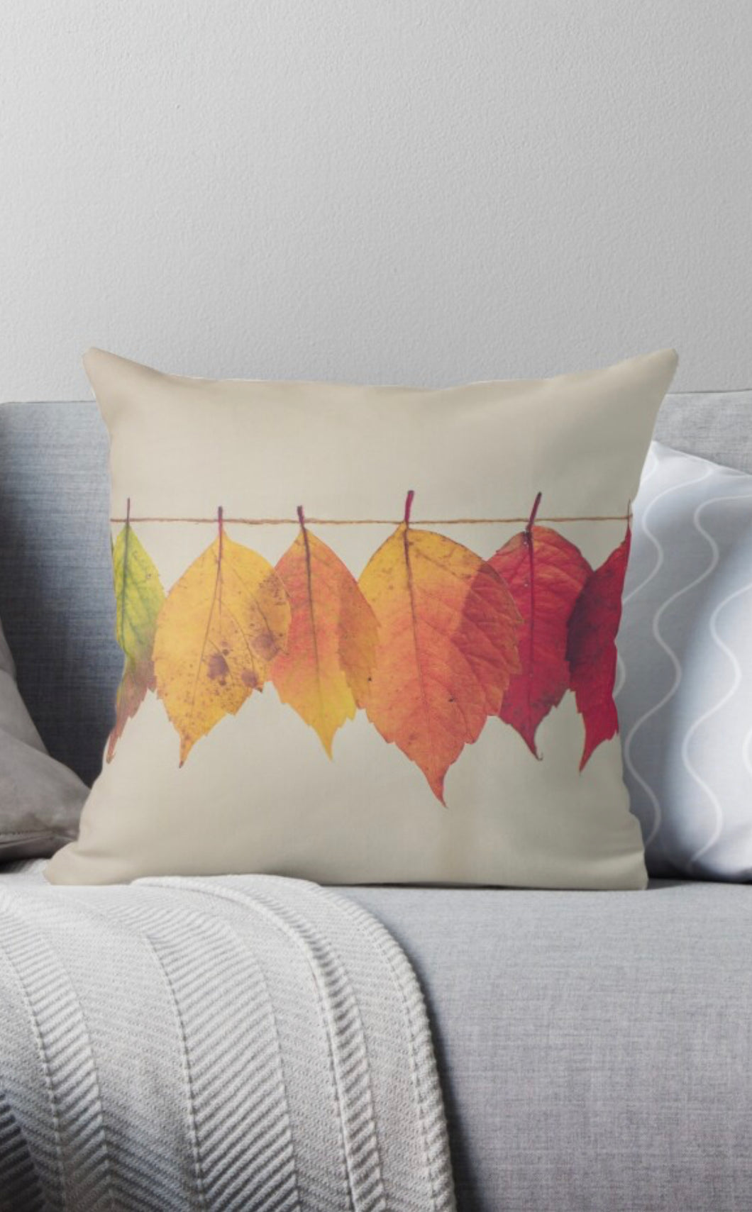 Fall Throw Pillow, Autumn Leaves, Fall Leaves, Minimalist Home Accent