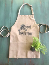 Funny Garden Apron "Weed Warrior" Three Pocket Garden Apron, Gardening Gift, Gift for Gardener, Dandelion, Funny Saying, Spring Garden Apron