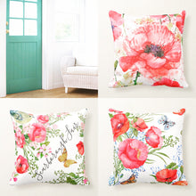 Watercolor, Red Poppy, Floral, Poppy Garden, Throw Pillow