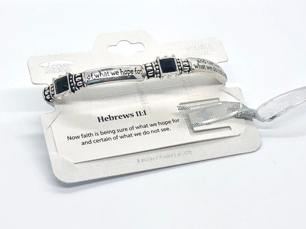 Engraved, Silver Stretch Bracelet, Bible Verse Bracelet, Faith Jewelry, Faith Bracelet, Bible Verse Bookmark