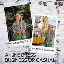 A-Line Dress, Green Watercolor, Dragon Scale Pattern, Sleeveless, Flattering on Any Figure