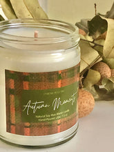 Autumn Moments Natural Soy Wax Blend Candle 7.5oz, Fall Candles, Tartan Plaid Candle