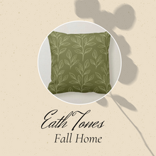 Fall Pillow, Earth Tone, Green, Botanical Leaves, Nature Inspired Pillows, Minimalist Style, Contemporary Pillow