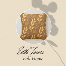 Fall Pillow, Earth Tone, Green, Botanical Leaves, Nature Inspired Pillows, Minimalist Style, Contemporary Pillow