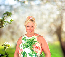 A-Line Dress, Tropical Style, Leaves, Red Hibiscus, Yellow Plumeria, Loose, Flowy Fit, Flatters All Figures, Womens Dress