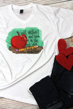 Psalm 32:8, Teacher, Unisex, Poly-Rich Blend, V-Neck Tee, Apple, Bible Verse, Typography, Faith Tee,