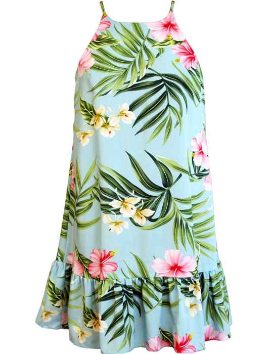 Nalani Hawaiian Sundress with Ruffle Hem, Hawaiian Dress