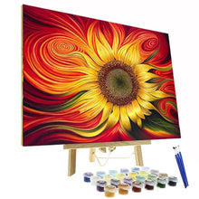 Paint By Numbers Kit - Red Spiral Sunflower